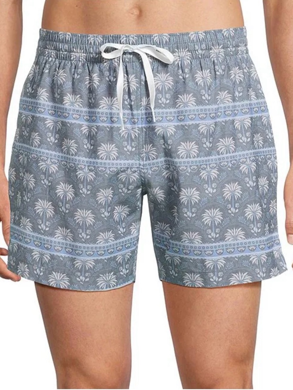 Chubbies Men's Classic Lined Swim Trunks 5.5 Size Large Light Gray Print Pockets